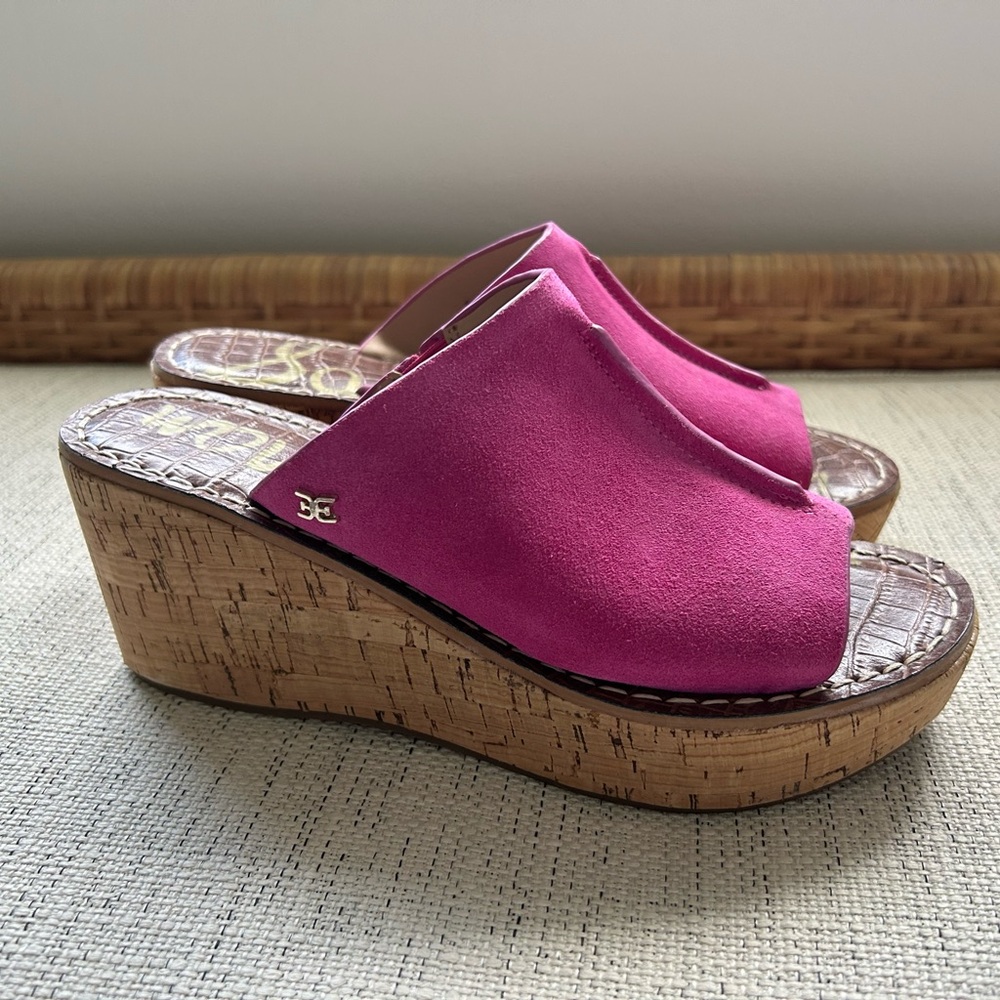 Sam Edelman Pink Suede Wedge